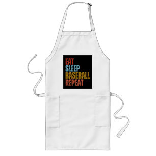 EAT SLEEP BASEBALL REPEAT LÅNGT FÖRKLÄDE