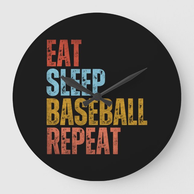 EAT SLEEP BASEBALL REPEAT STOR KLOCKA (Framsida)