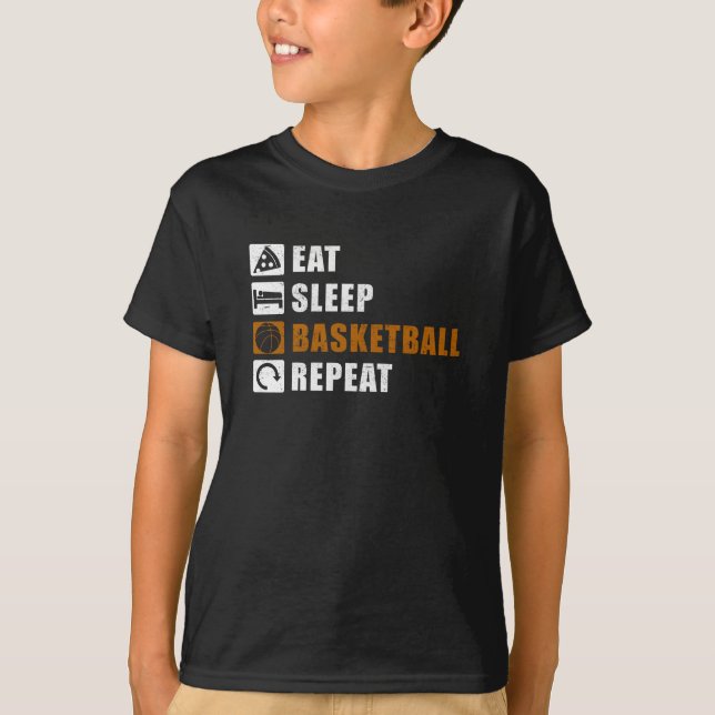 Eat Sleep Basketball Player Gift Idea T Shirt (Framsida)