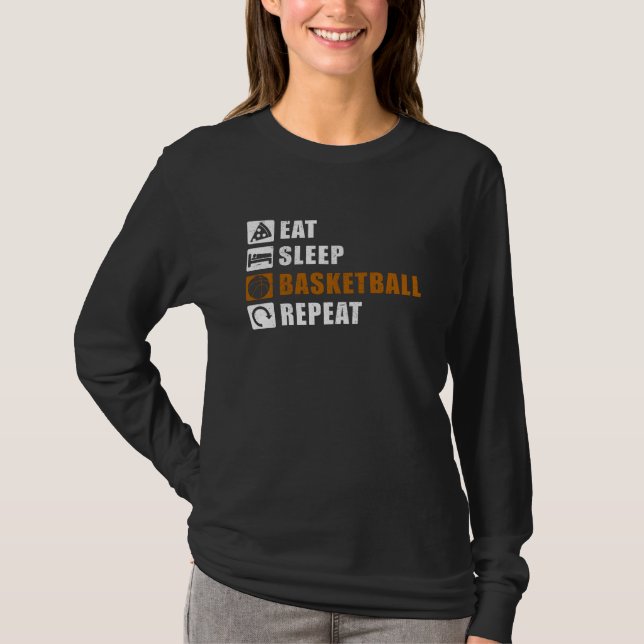 Eat Sleep Basketball Player Gift Idea T Shirt (Framsida)