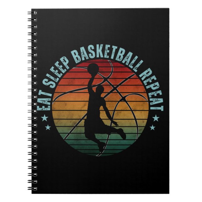 EAT SLEEP BASKETBALL REPEAT ANTECKNINGSBOK (Framsidan)