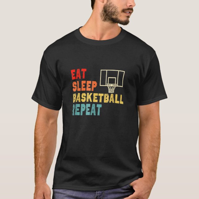 Eat Sleep Basketball Repeat Apparel For Girls, Boy T Shirt (Framsida)