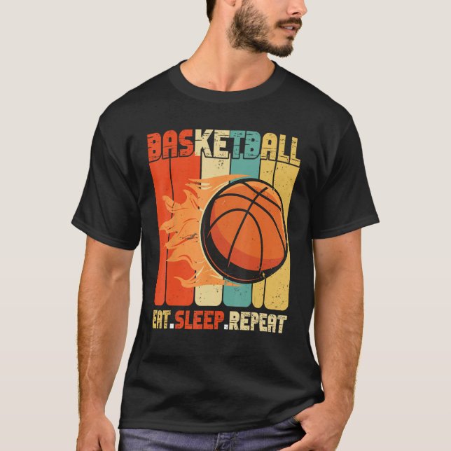 Eat Sleep Basketball Repeat Basketball Sports Men  T Shirt (Framsida)