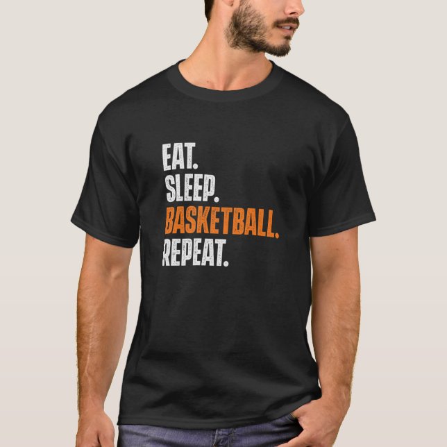 Eat Sleep Basketball Repeat  Game Trainer Baller S T Shirt (Framsida)