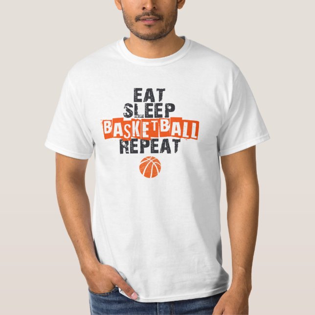 Eat, Sleep, Basketball, Repeat  T Shirt (Framsida)
