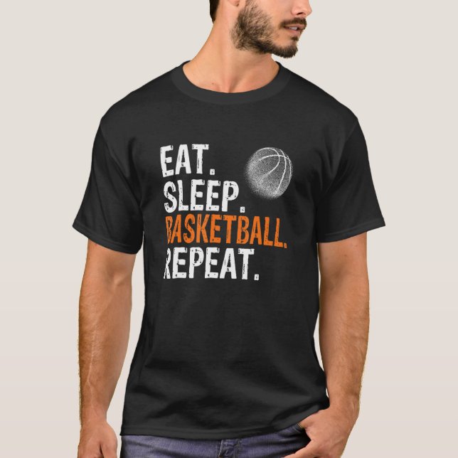 Eat Sleep Basketball Repeat T Shirt (Framsida)