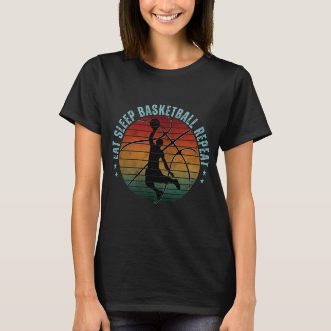 EAT SLEEP BASKETBALL REPEAT T SHIRT (Framsida)