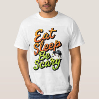 Eat Sleep Be Scary T-Shirt, Cute Ghost Halloween T Shirt