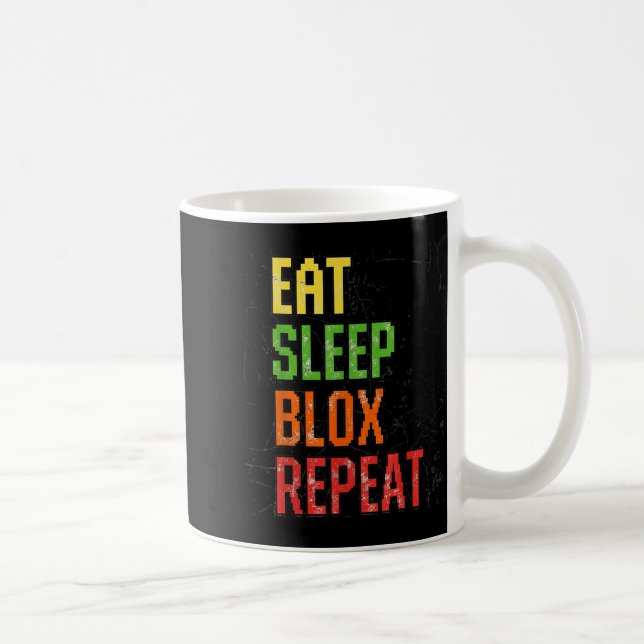 Eat Sleep Blox Repeat, Blox Gaming, Funny Blox Cos Kaffemugg (Höger)