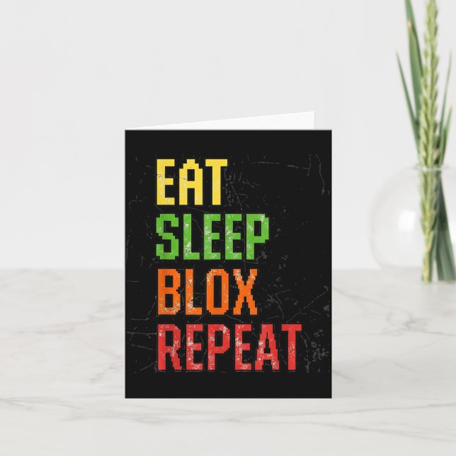 Eat Sleep Blox Repeat, Blox Gaming, Funny Blox Cos Kort (Framsida)