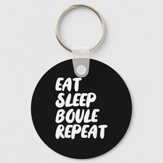 Eat Sleep Boule Repeat Saying Funny Petanque Boule Nyckelring (Framsida)