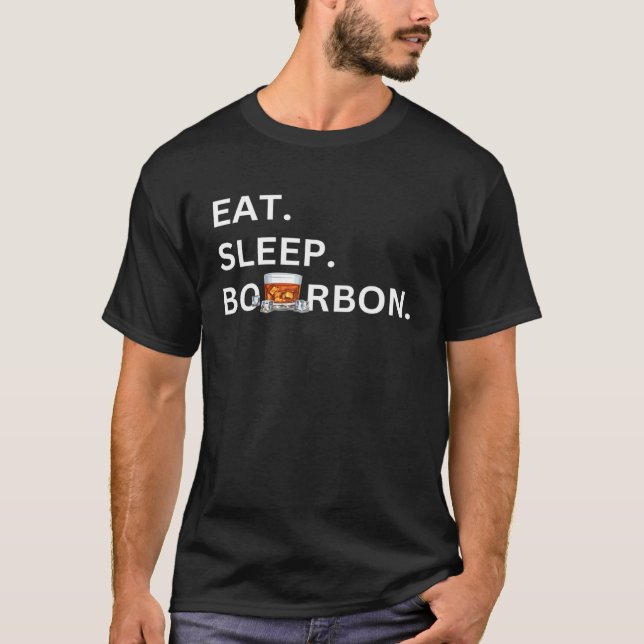 Eat Sleep Bourbon  Mens  Bourbon T Shirt (Framsida)