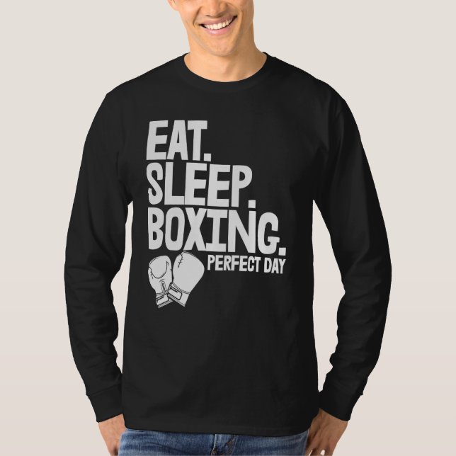 Eat Sleep Boxing Perfect Day   Women Boxing Sports T Shirt (Framsida)