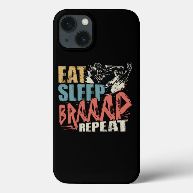 Eat Sleep Braap Repeat Snowmobile Rider (Baksida)