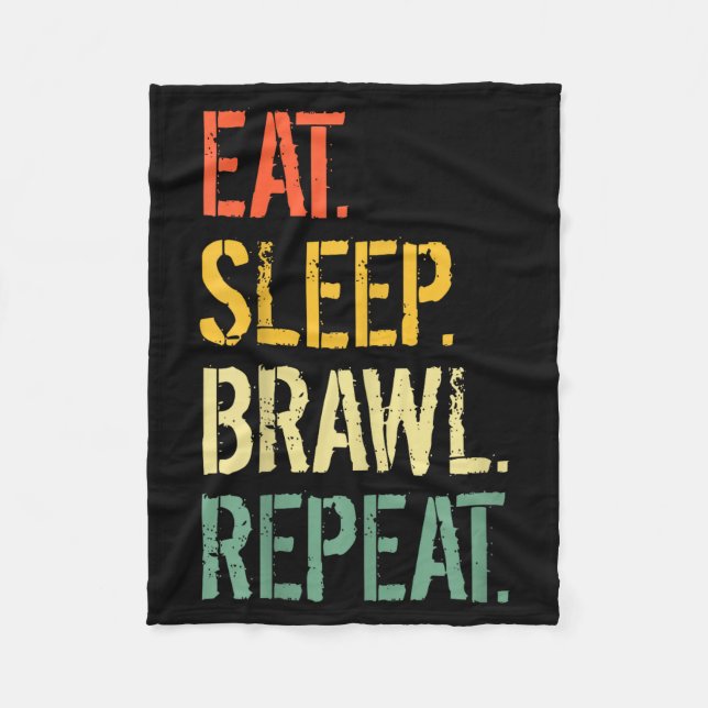 Eat Sleep Brawl Repeat Stars Funny Video Gamer Gam Fleecefilt (Framsidan)