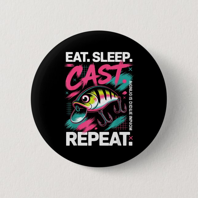 Eat Sleep Cast Repeat Fishing Lover Men Dad Christ Knapp (Framsida)