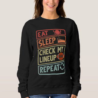 Eat Sleep Check My Lineup Repeat Retro Fantasy Foo T Shirt