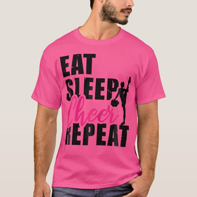 Eat Sleep Cheer Repeat Cheerleading Cheerleader Gy T Shirt (Framsida)