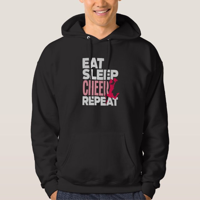 Eat Sleep Cheer Repeat  Cheerleading Cheerleader   Hoodie (Framsida)