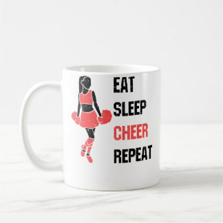 Eat Sleep Cheer Repeat Cheerleading Coach Kaffemugg
