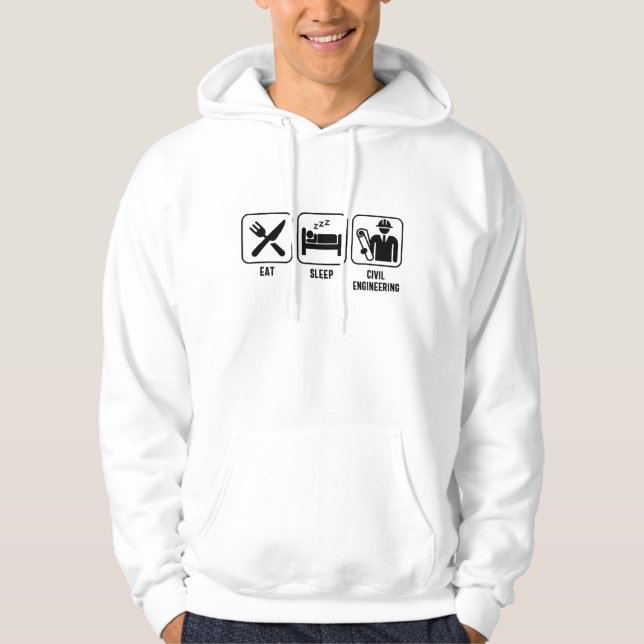 Eat. Sleep. Civil Engineering Hoodie (Framsida)