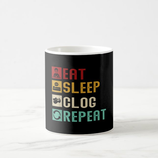 Eat Sleep Clog Repeat Funny Clogging Dancing Girls Kaffemugg (Center)