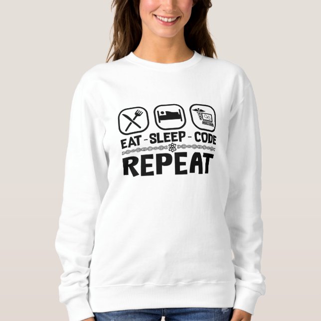 Eat Sleep Code Repeat Medical Coder Coding Gift T Shirt (Framsida)