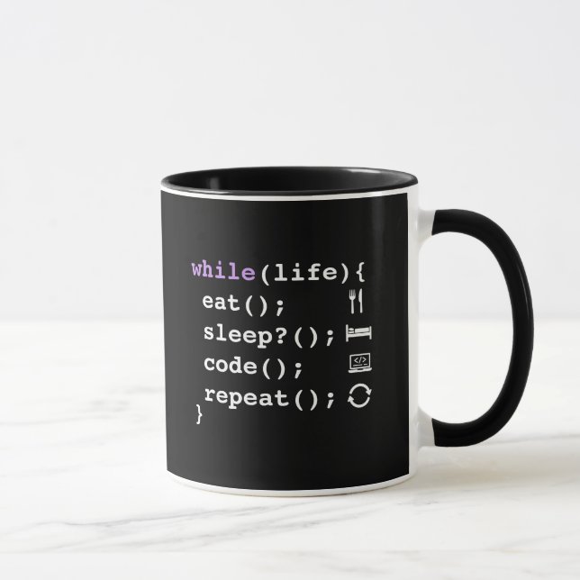 Eat Sleep Code Repeat | Minimal Programmer Mugg (Höger)