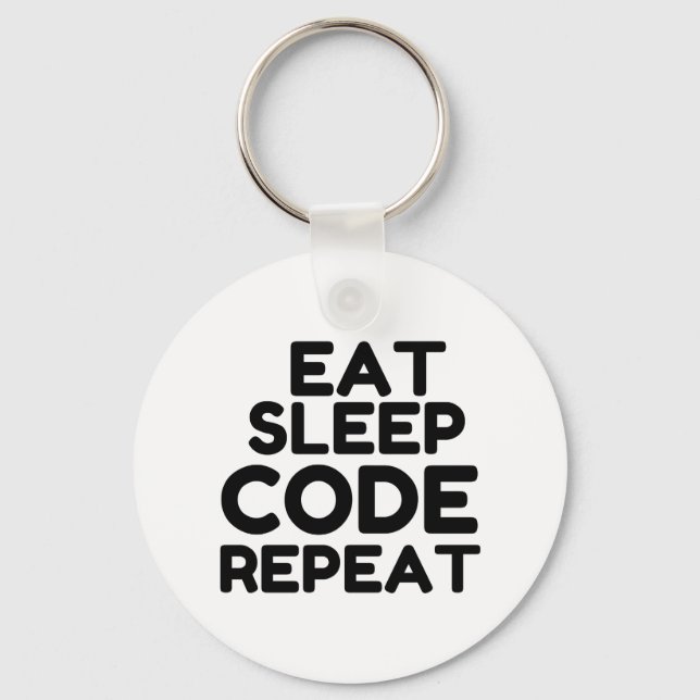 EAT SLEEP CODE REPEAT NYCKELRING (Framsida)