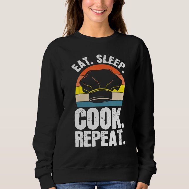 Eat Sleep Cook Expert Chef Cooking Lover Culinary  T Shirt (Framsida)