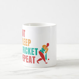 EAT SLEEP CRICKET REPEAT-CRICKET ÄLSKARE KAFFEMUGG