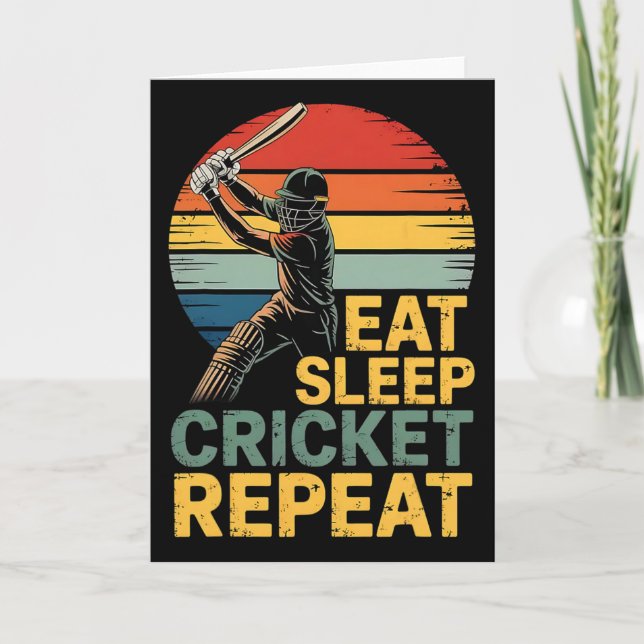 Eat Sleep Cricket Repeat Cricket Quote  Kort (Framsida)