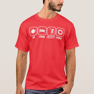 Eat Sleep Cricket Repeat Funny Cricket Player Batt T Shirt