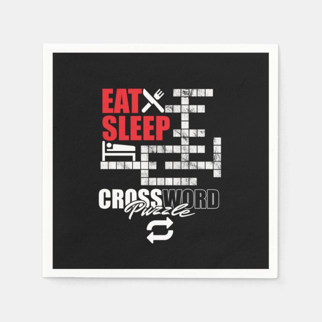 Eat Sleep Crossword Puzzle Repeat Puzzler Brain Te Pappersservett (Framsidan)