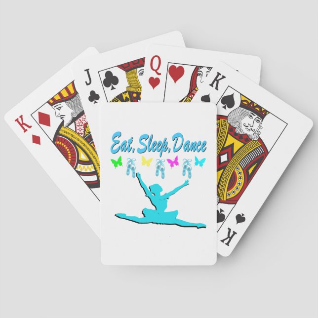 EAT, SLEEP, DANCE BALLERINA DESIGN CASINOKORT (Baksidan)