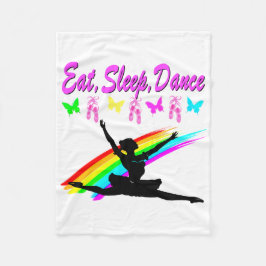 EAT, SLEEP, DANCE BALLERINA DESIGN FLEECEFILT