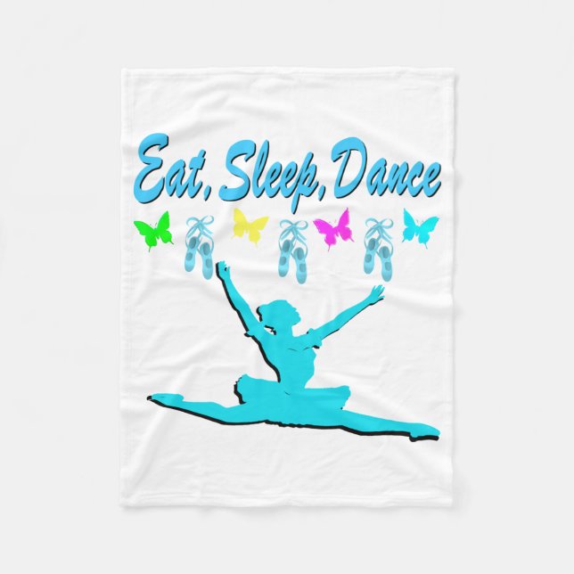 EAT, SLEEP, DANCE BALLERINA DESIGN FLEECEFILT (Framsidan)