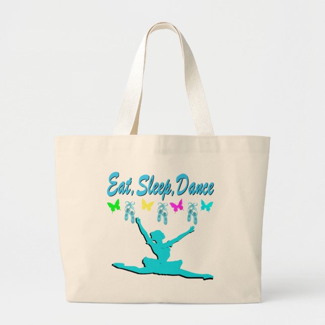 EAT, SLEEP, DANCE BALLERINA DESIGN JUMBO TYGKASSE (Framsidan)