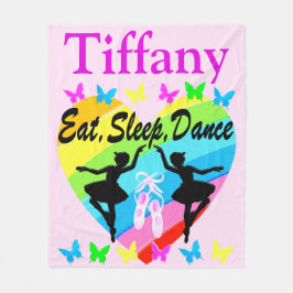 EAT, SLEEP, DANCE BALLERINA PERSONLIG BLANKET FLEECEFILT