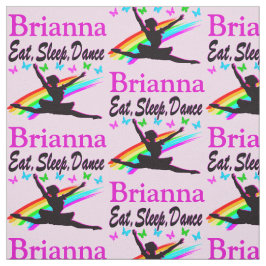EAT, SLEEP, DANCE PERSONLIG BALLERINA FABRIC TYG