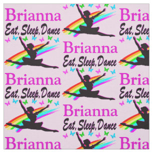 EAT, SLEEP, DANCE PERSONLIG BALLERINA FABRIC TYG