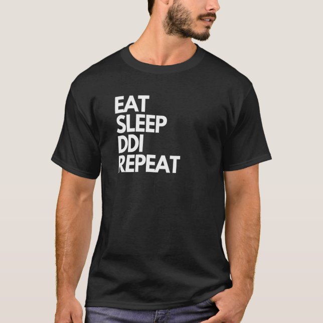Eat Sleep DDI Repeat  Trinidad and Tobago T Shirt (Framsida)