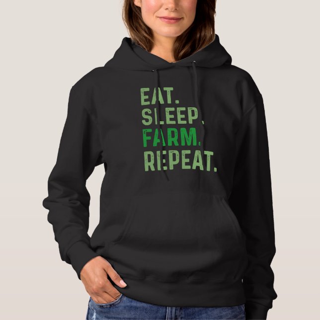 Eat Sleep Farm Repeat T Shirt (Framsida)
