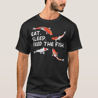 Eat Sleep Feeds The Fish Funny Koi Lover Koi Carp  T Shirt