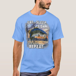 Eat Sleep Fish Repeat Bass Fishing Funny Gifts T Shirt