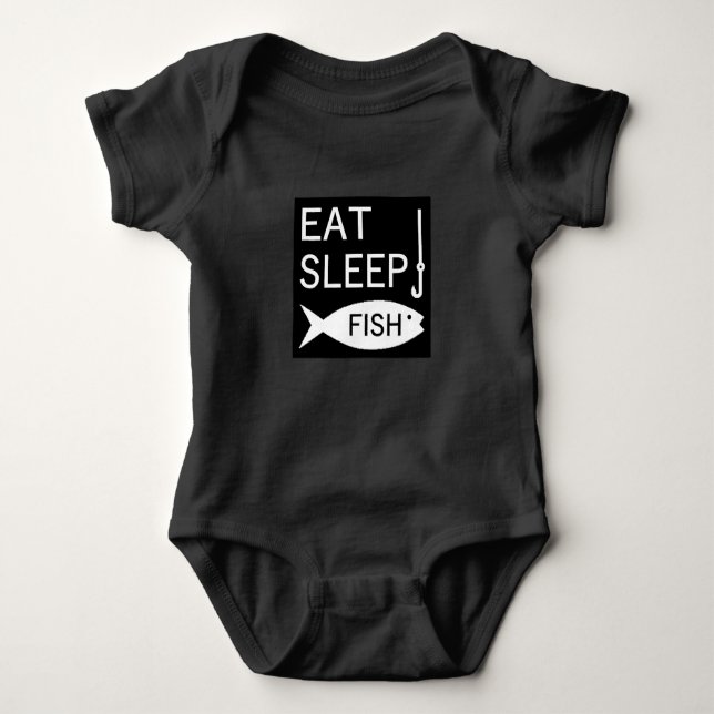 Eat Sleep Fish T Shirt (Framsida)