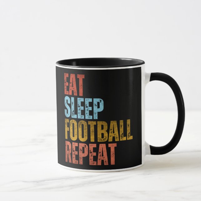 EAT SLEEP FOOTBALL REPEAT MUGG (Höger)