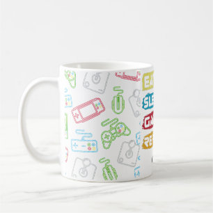 EAT SLEEP GAME REPEAT - anpassa text Kaffemugg