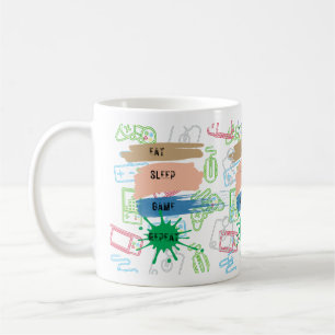EAT SLEEP GAME REPEAT - anpassa text Kaffemugg