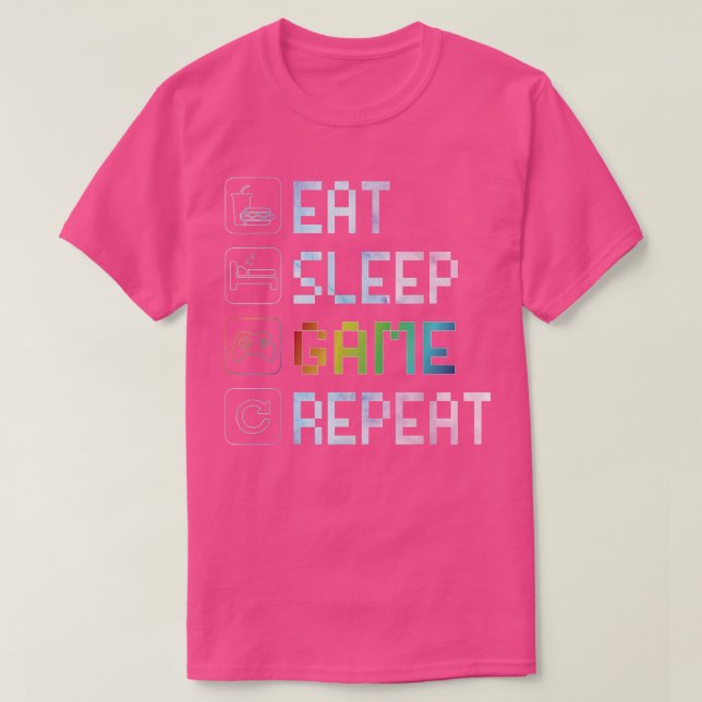 Eat Sleep Game Repeat  RGB Effect  for Video Games T Shirt (Design framsida)